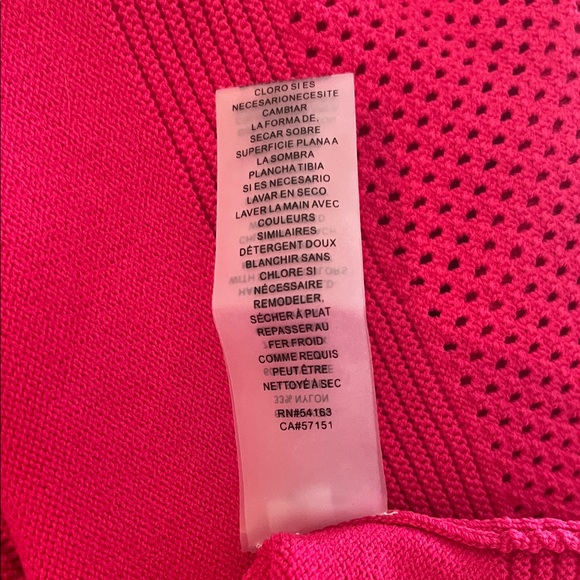 Vince‎ Camuto Fuchsia Pink Fit & Flare Midi Knit/Mesh Dress Women’s Size XL - Picture 7 of 7